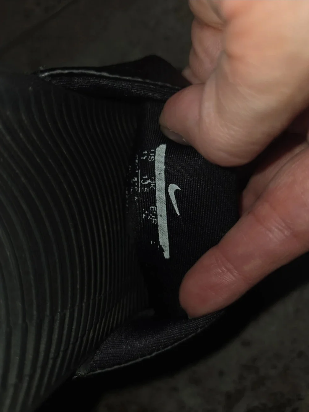 - Nike Kids Black Slides with White Swoosh